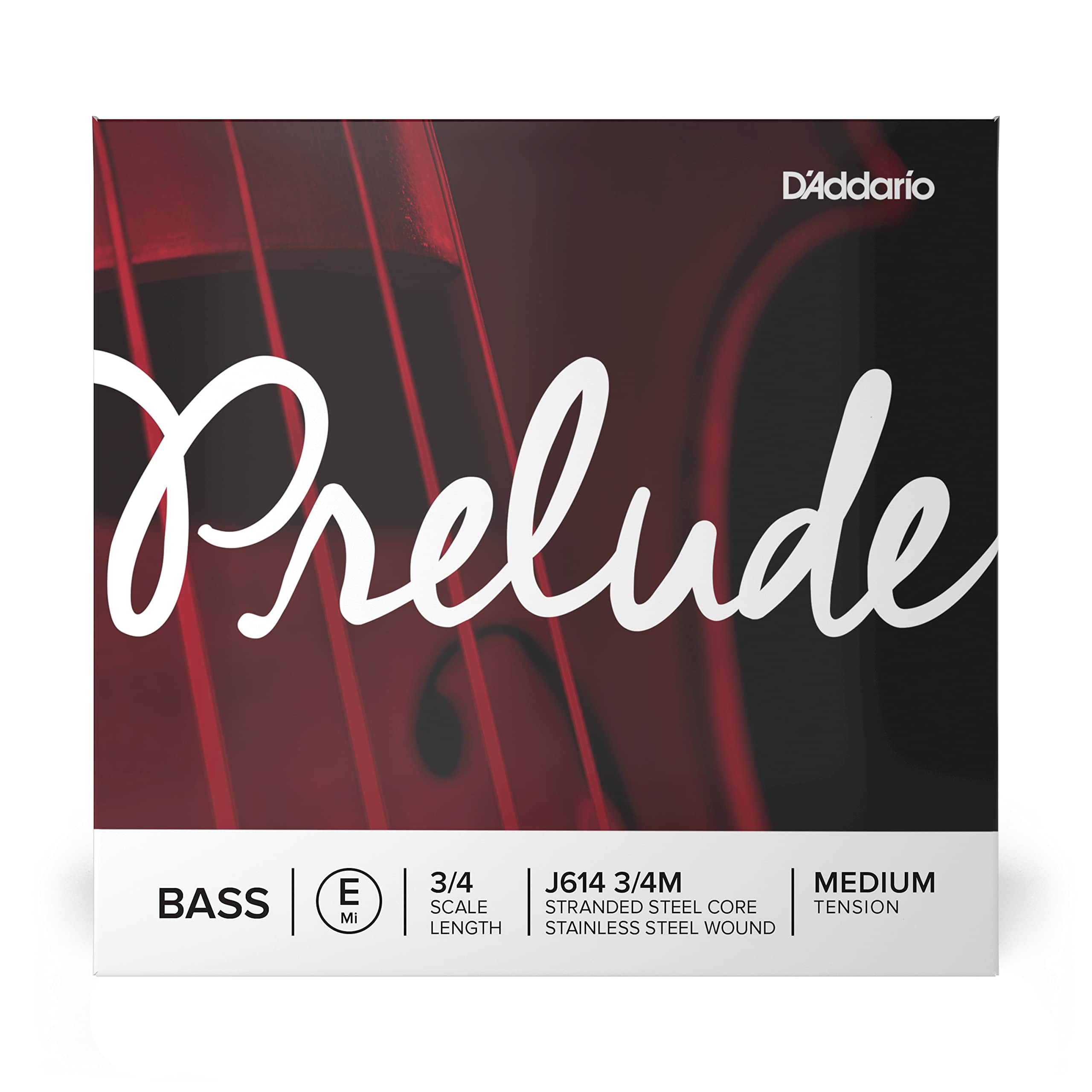 D'Addario Prelude Bass Single E String - 3/4 Scale, Medium Tension for Electric Bass Guitar - Perfect for Practice, Recording & Live Performances