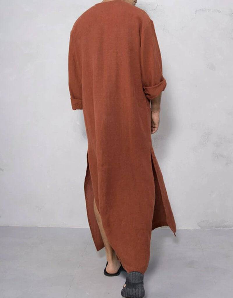 Arabic Jubba Robe for Men - Solid Color with Pockets - Traditional Islamic Thobe for Prayer & Special Occasions