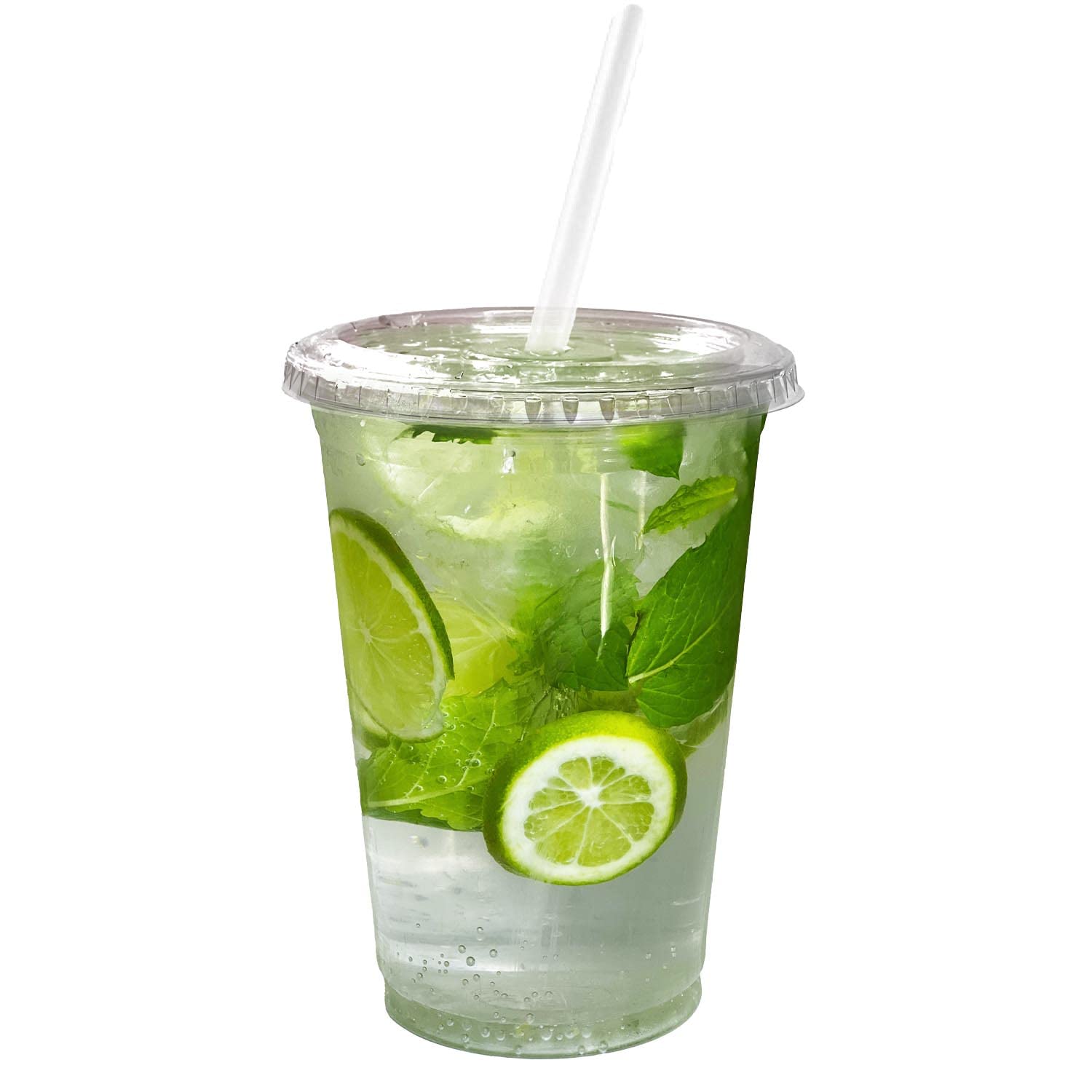 32 oz Clear Plastic Disposable Cups with Lids & Straws - 500 Count Bulk PET Cups for Cold Drinks, Smoothies, Iced Coffee, Boba Tea, Protein Shakes - Perfect for Parties, Cafes, Restaurants and Home Use