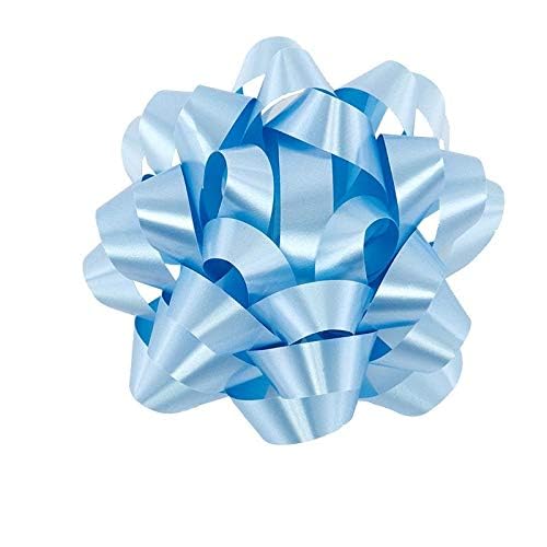 Light Blue Satin Gift Wrap Bows - 4 Inch Christmas Ribbon Bows (12 Pack) - Perfect for Holiday Gift Wrapping, Party Decorations & Wedding Favors