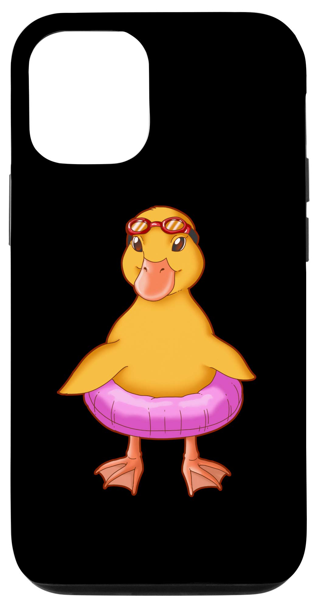 Cute Duck Swimming iPhone 12/12 Pro Case - Waterproof Protective Phone Cover with Adorable Duckling Design - Perfect for Beach, Pool, Summer Vacation & Outdoor Activities