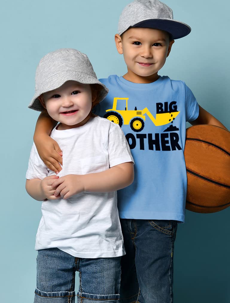 Construction Tractor Big Brother Shirt - Cute Pregnancy Announcement Gift for Toddler Boys & Siblings - Soft Cotton Kids T-Shirt for Gender Reveal & New Baby Celebration