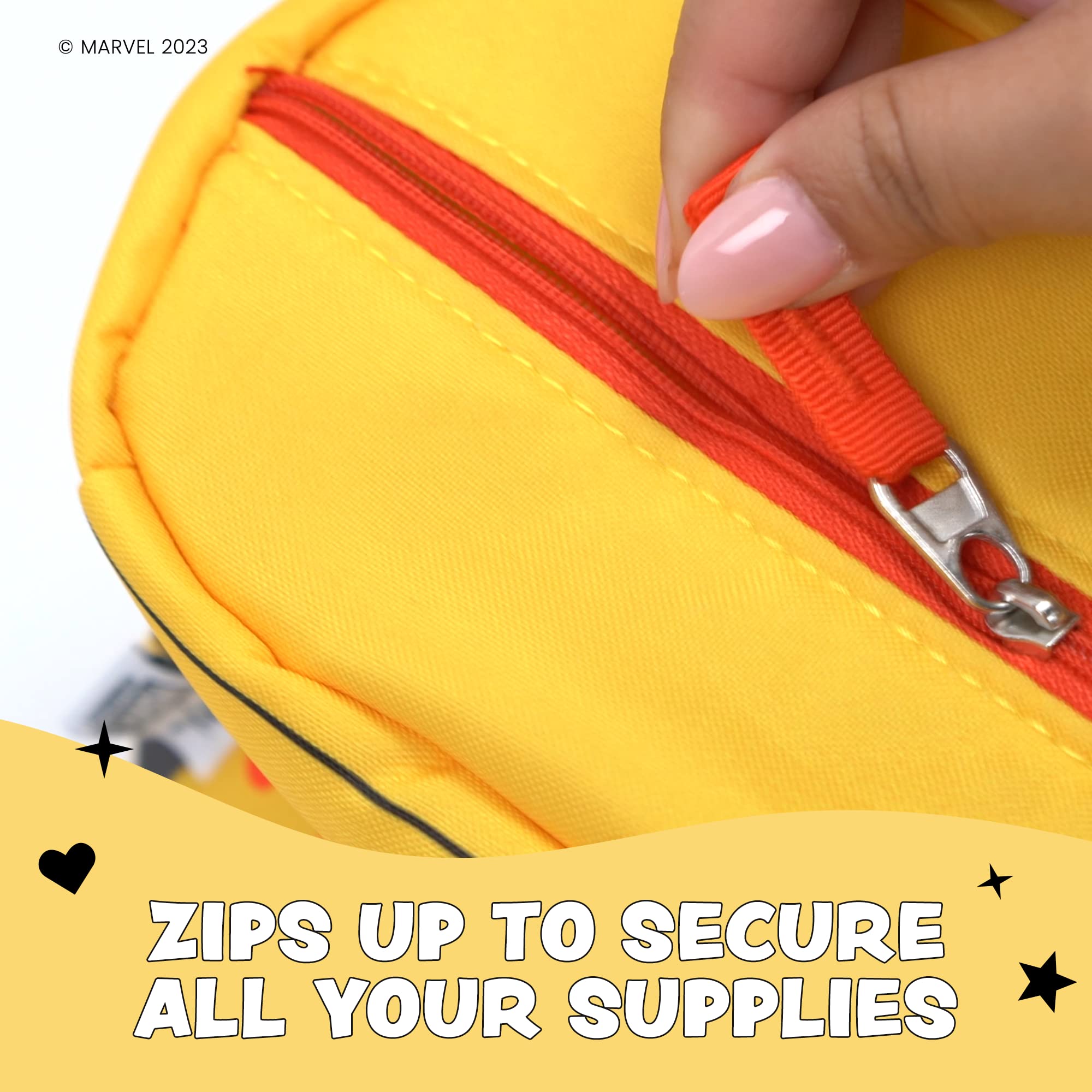 Yoobi x Marvel Avengers Pencil Case - Cute Zip-Up School Supply Organizer for Kids & Adults - Multi-Use Storage Pouch for Pens, Brushes & Makeup | Perfect for School, Office & Travel (Avengers Collection)