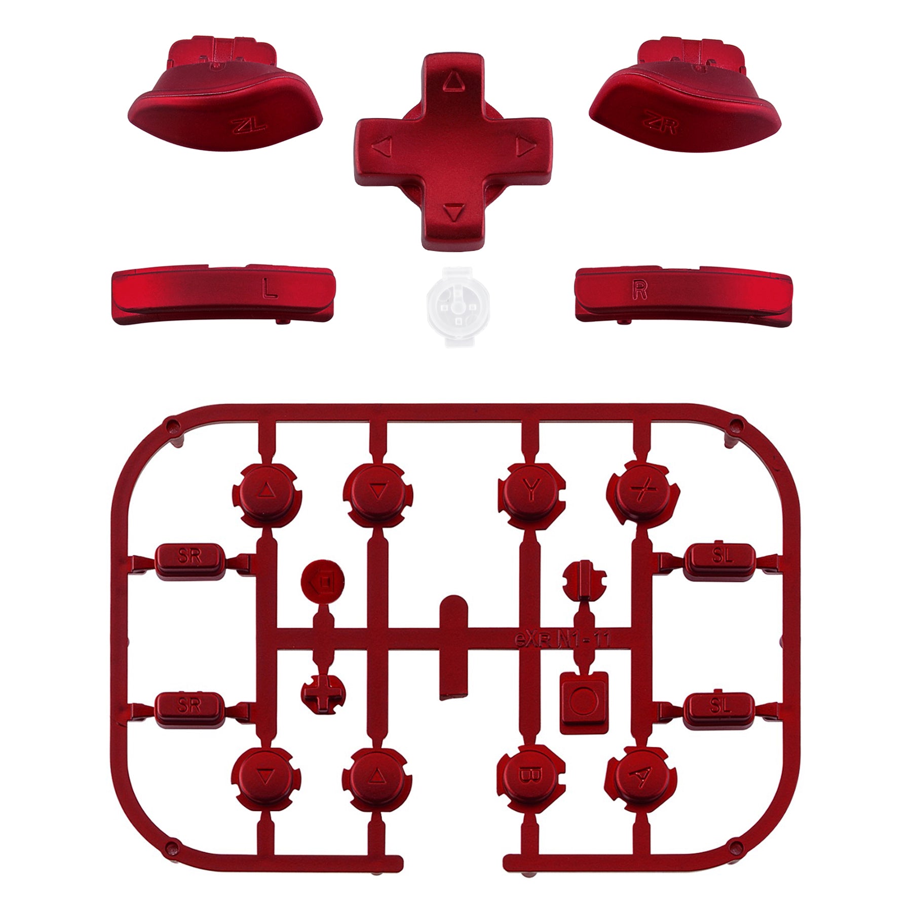 eXtremeRate D-Pad Replacement Buttons for Nintendo Switch Joy-Con - Full Set (Scarlet Red) | Compatible with eXtremeRate D-Pad Shell Only | Perfect for Gaming & Controller Customization