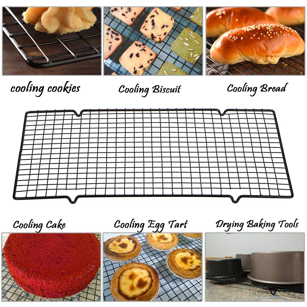 OwnMy Set of 2 Non-Stick Heavy Duty Baking Cooling Racks - 10” x 16” Oven Safe Wire Racks for Roasting, Baking, Cookies, Bread & Pastries - Perfect for Kitchen, Bakery & Holiday Cooking