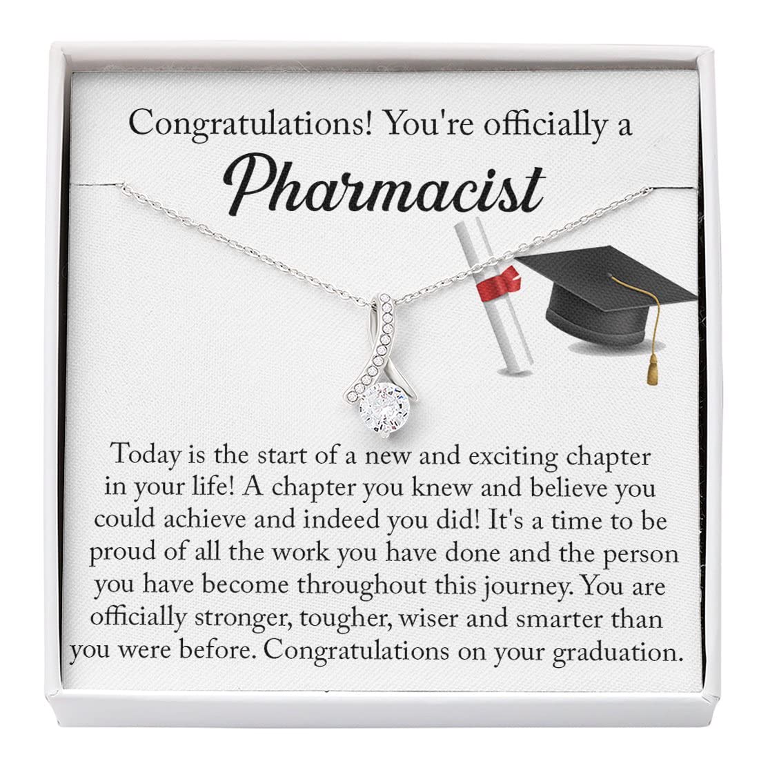 Pharmacist Graduation Gift Necklace - Elegant Jewelry for Pharmacy Students & New Graduates - Perfect for Class of 2022 & Beyond - Ideal for Commencement, Work & Special Occasions