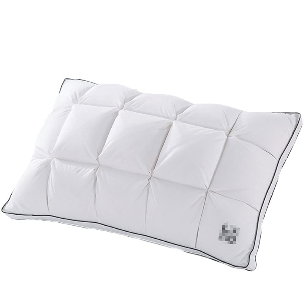 HMEI Soft 3D Down Pillow for Neck Support - Breathable Cervical Spine Pillow for Back, Stomach & Side Sleepers - White (1 Pack) - Perfect for Home, Office & Travel Use