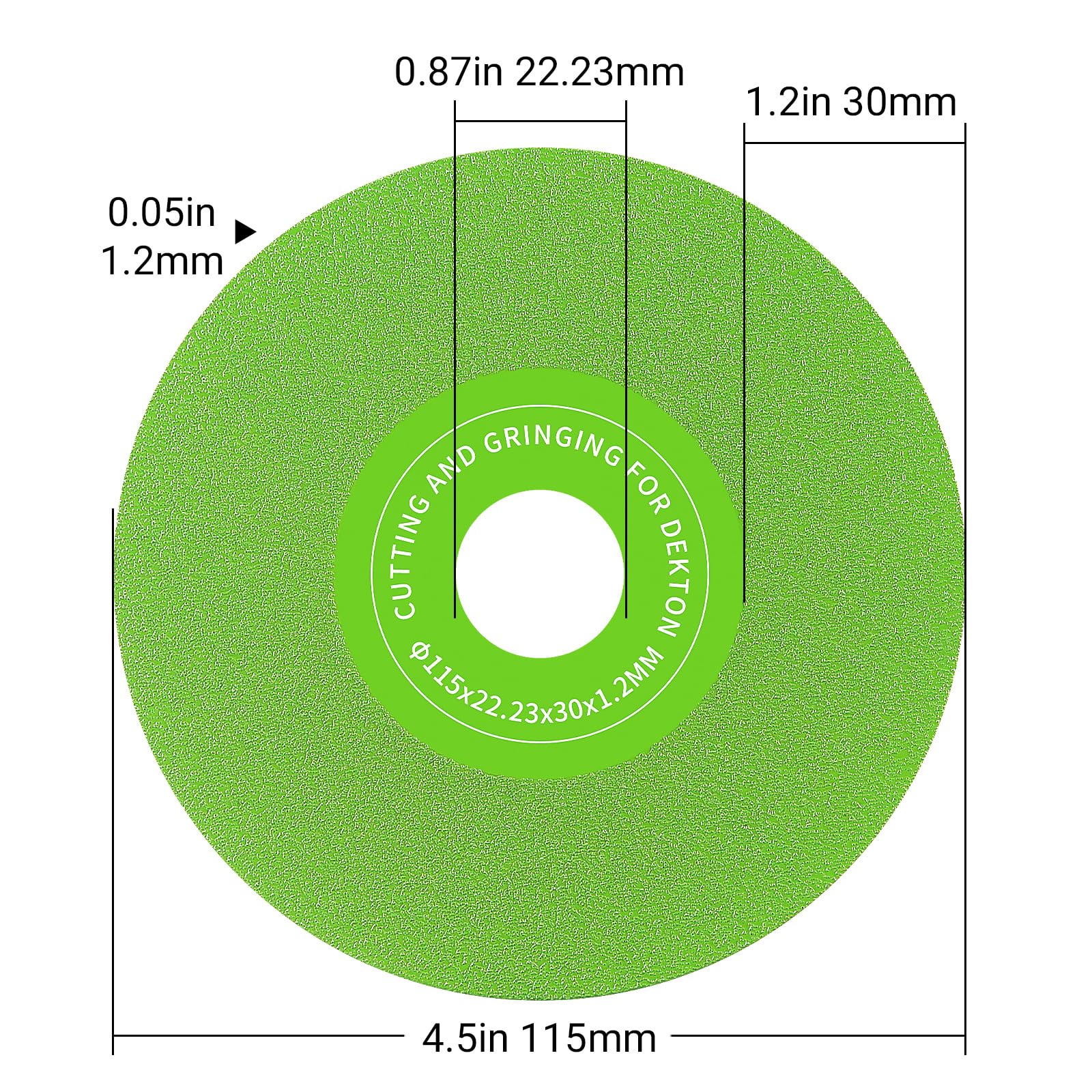 LOZLIN 3PCS 4.5 Inch (115mm) Diamond Grinding & Cutting Wheels - Flat Angle Grinder Discs with 7/8 Inch Arbor for Marble, Quartz, Ceramic, Glass - Perfect for Tile Cutting, Stone Shaping & DIY Home Renovation Projects
