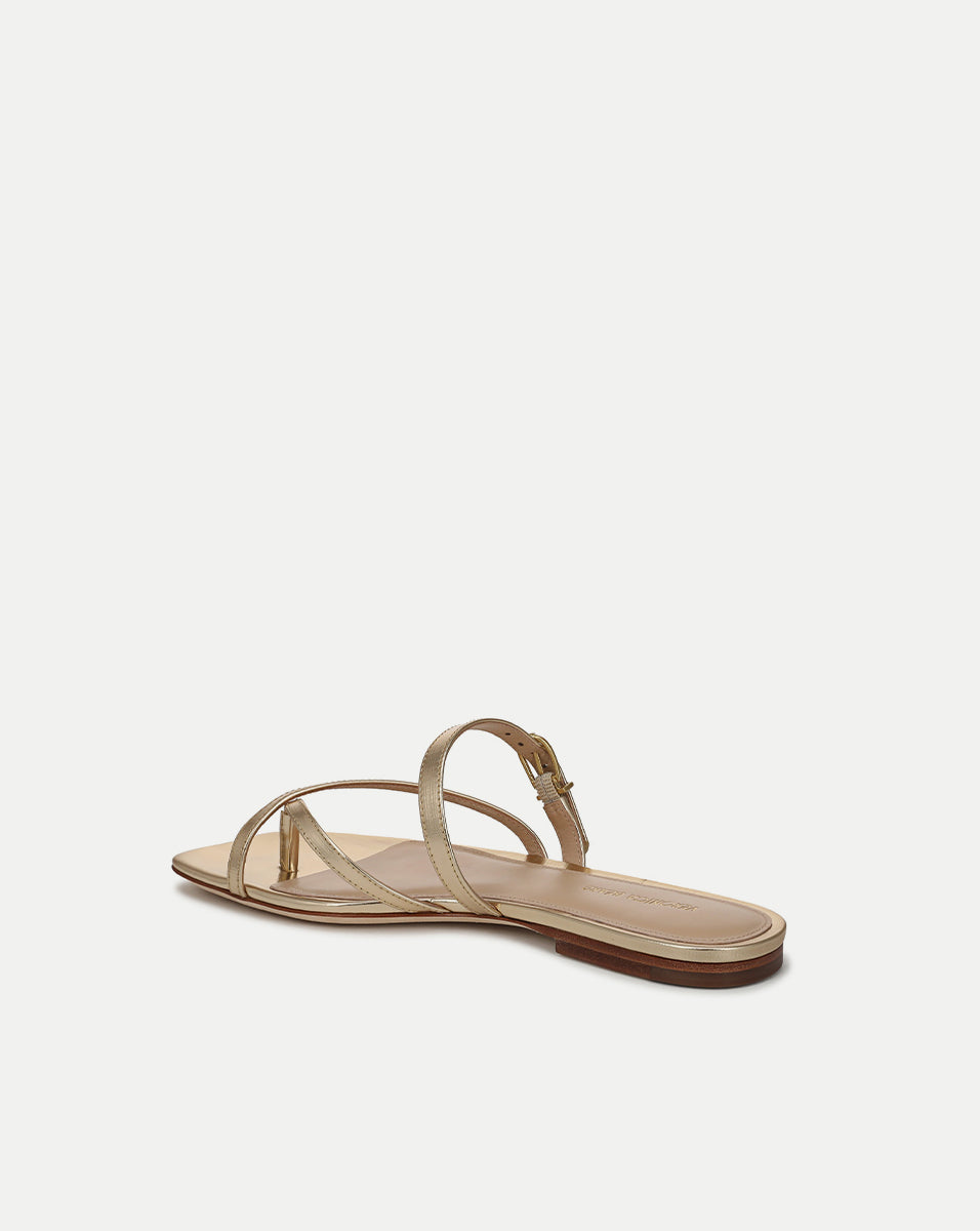 Marthe Metallic Leather Sandals for Women - Comfortable Gladiator Style Strappy Summer Shoes - Perfect for Beach, Vacation & Casual Outings