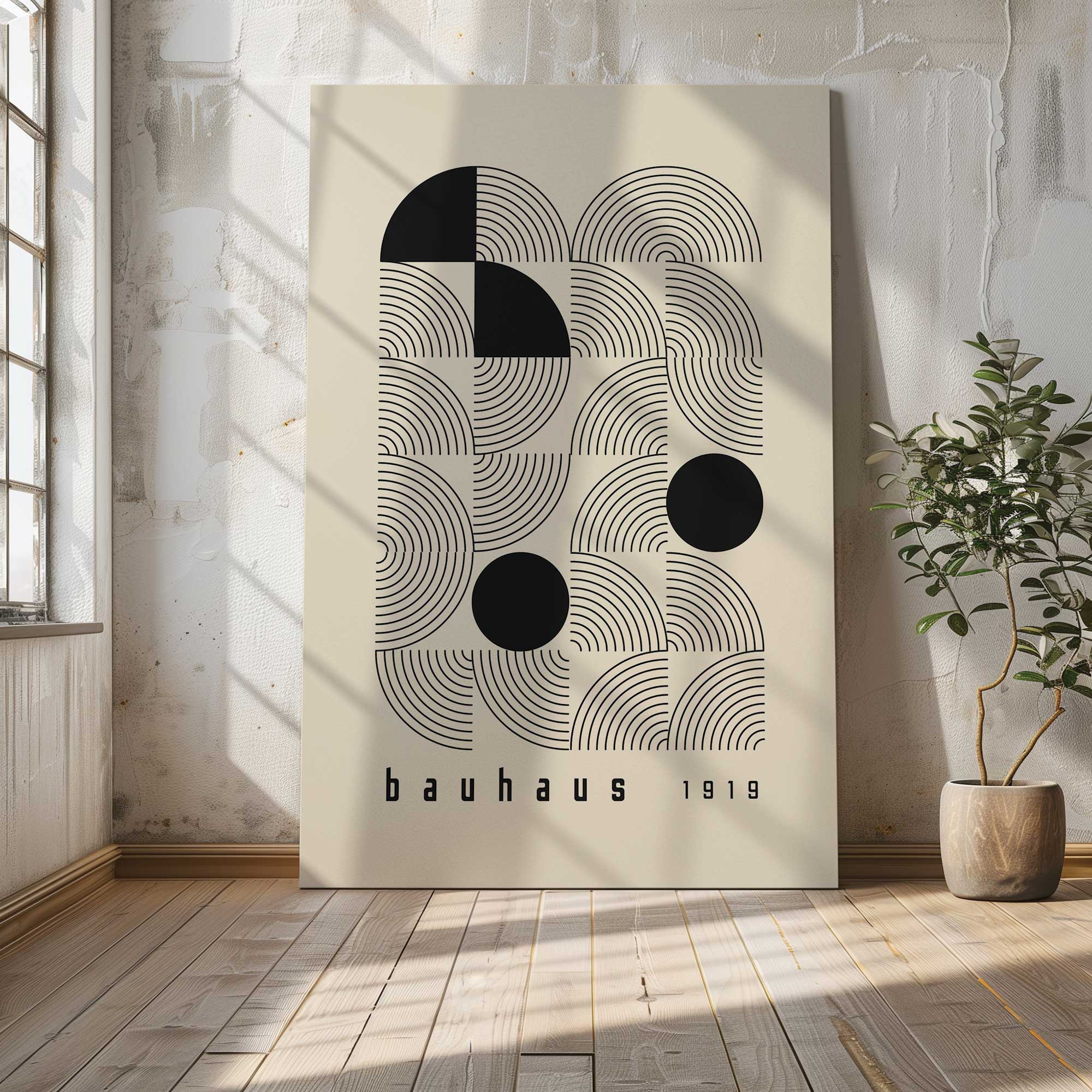 Bauhaus Style Large Canvas Wall Art Print I919 - Modern Abstract Home Decor for Living Room, Bedroom & Office