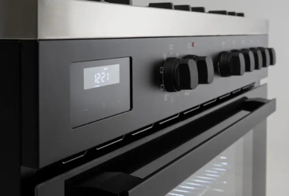 Euro EO90FSDPBL 90cm Freestanding Dual Fuel Range Oven - Perfect for Home Kitchens, Baking & Roasting
