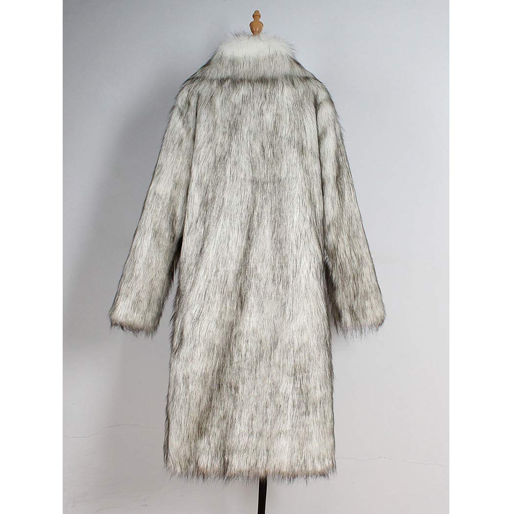RomanticDesign Women's Long Lapel Faux Fur Jacket - Shaggy Winter Coat Warm Outerwear Cardigan for Casual Outings & Date Nights