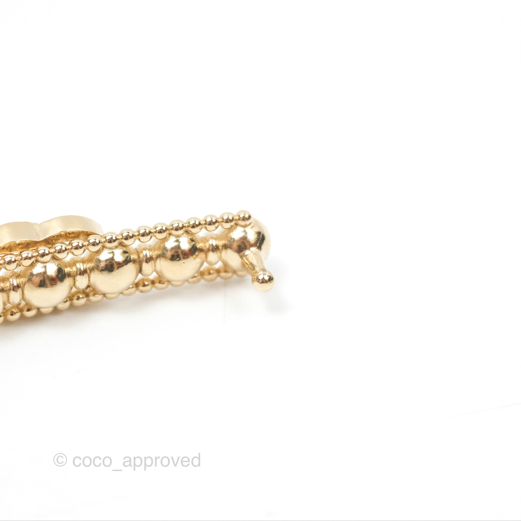 Chanel CC Crystal Beaded Hair Clip - Gold Tone Hair Accessory for Women | Perfect for Weddings, Parties & Special Occasions