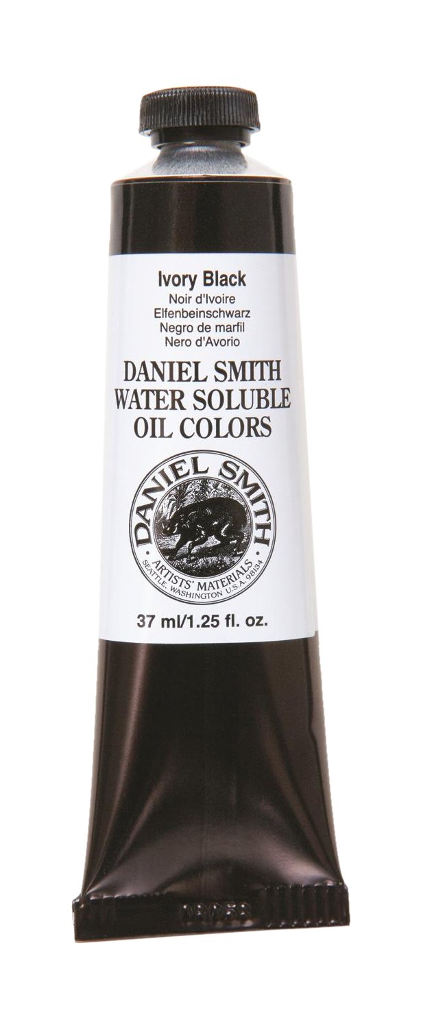 Daniel Smith Water Soluble Oil Paint Tube - 37ml Ivory Black Professional Artist Paint for Canvas, Portrait & Landscape Painting