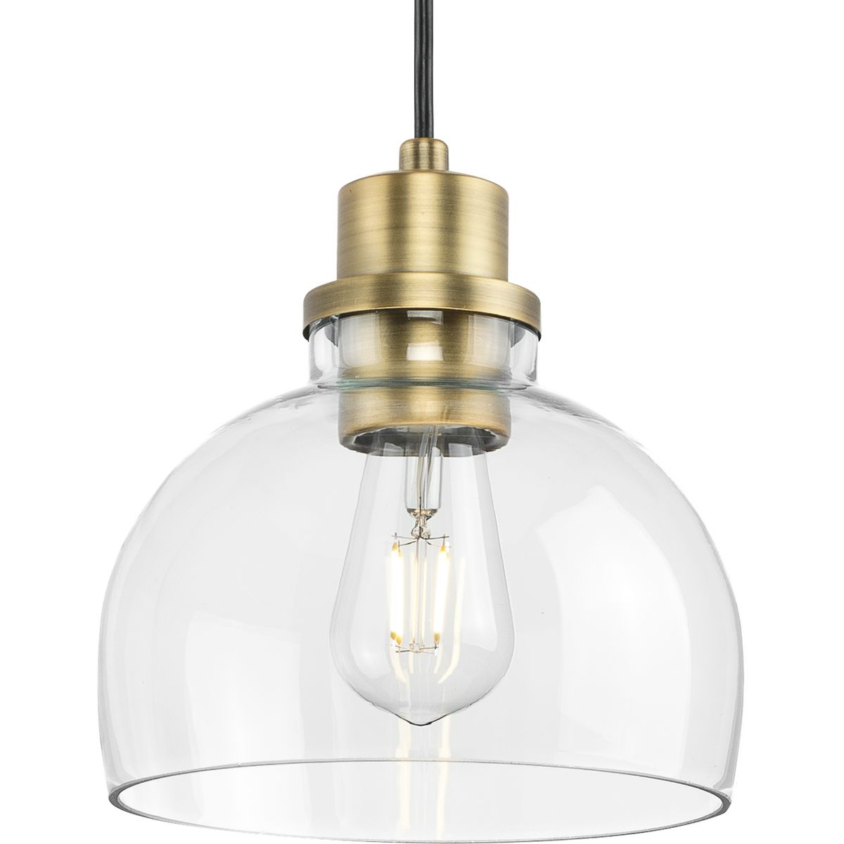 Garris Collection Clear Glass Mini Pendant Light Fixture - Modern Single Bulb Hanging Light for Kitchen Island, Dining Room, or Entryway Lighting