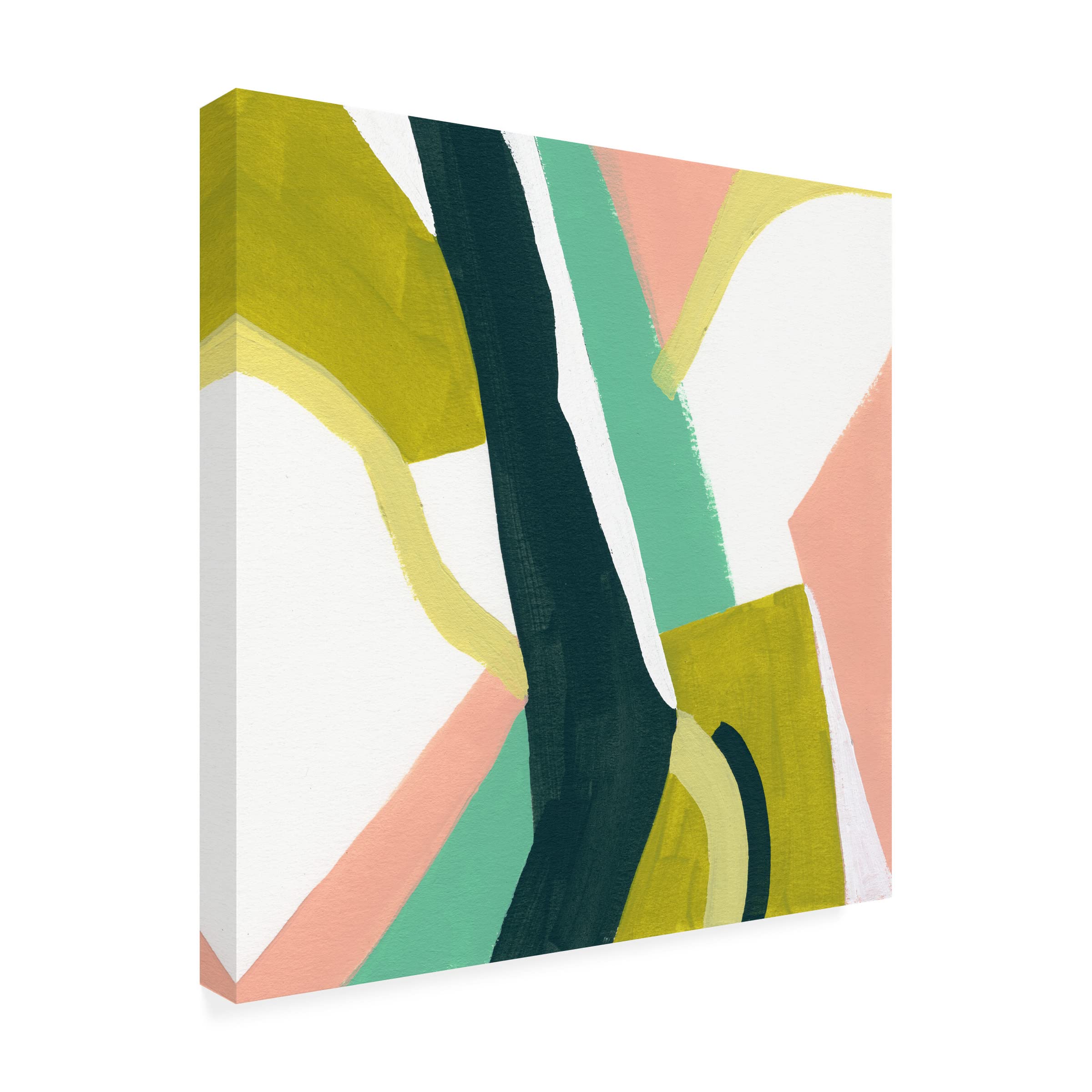 Trademark Fine Art 'Ribbon Relief II' Abstract Canvas Wall Art by June Erica Vess - Modern Home Decor for Living Room, Bedroom & Office