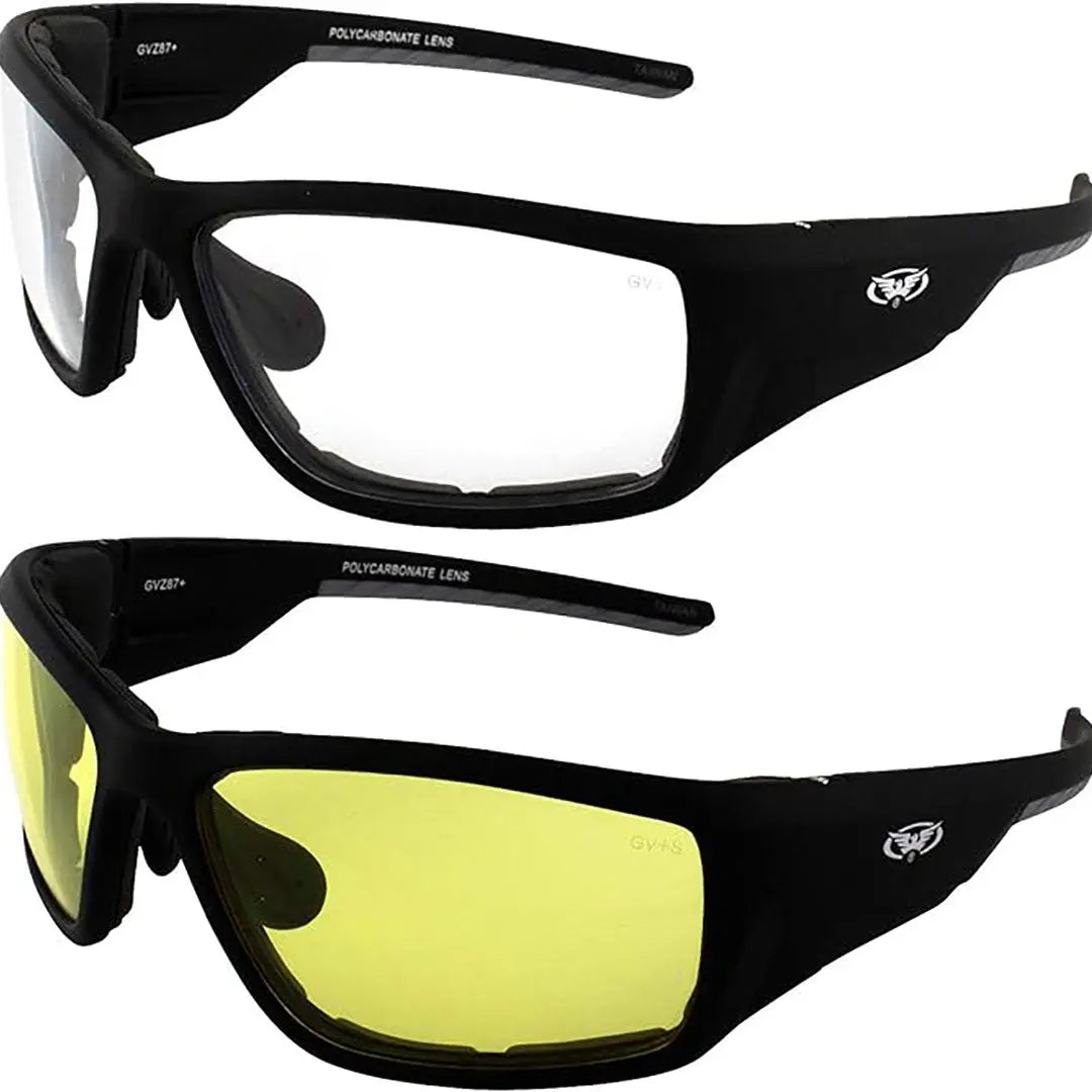 Global Vision Kinetic Motorcycle Safety Sunglasses - Polarized UV Protection Goggles for Riding, Cycling & Outdoor Sports - Lightweight & Anti-Fog Lens for Men & Women