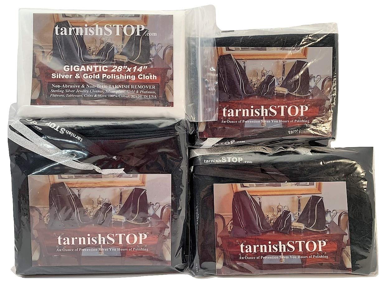 Premium Anti-Tarnish Storage Bags Set (3 Sizes) & Silver Polishing Cloth - USA Made for Sterling Silver & Silverplate - Jewelry, Silverware & Collectibles Protection