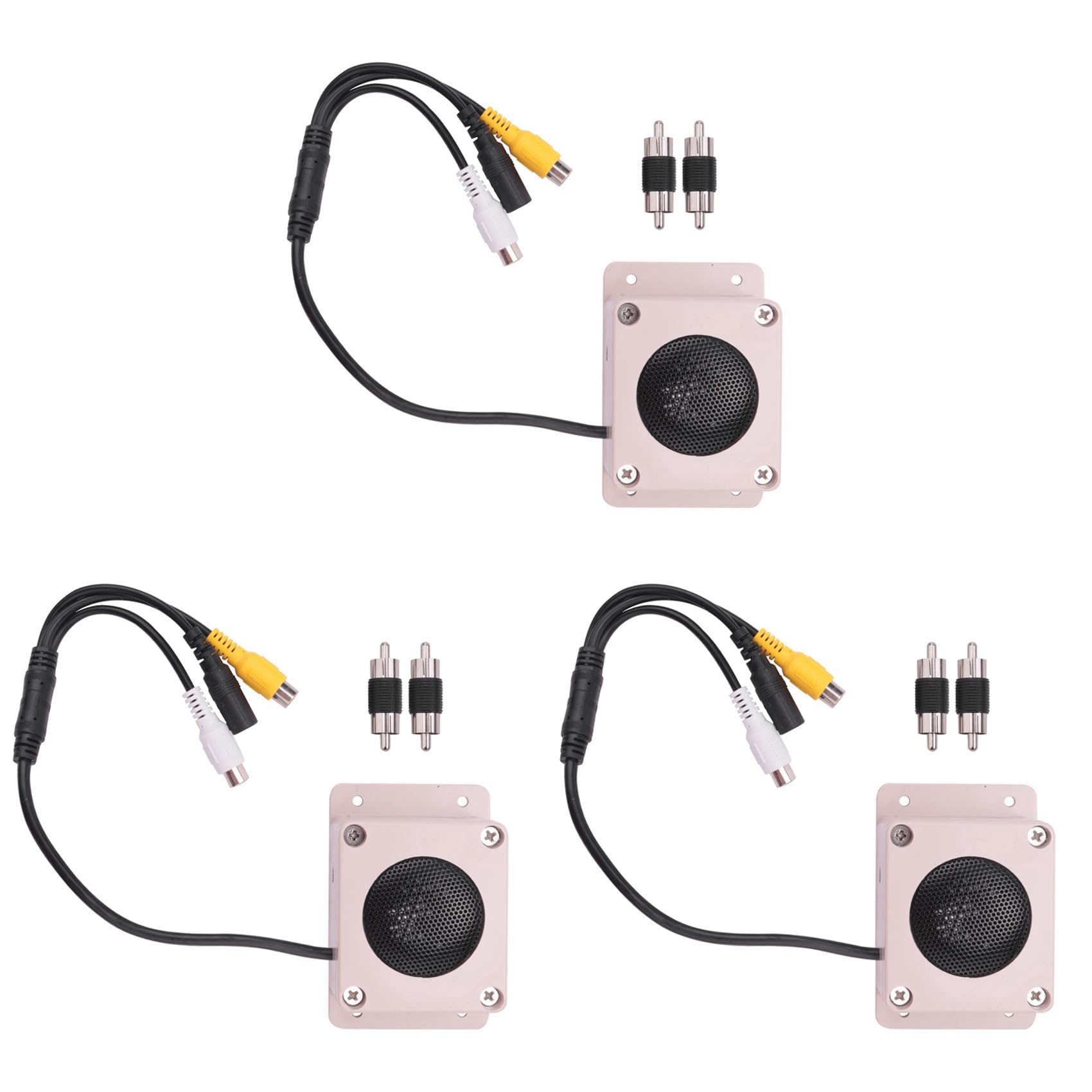 3X Waterproof Microphone Speaker for IP Security Cameras - Two-Way Audio Recording & Intercom System - Ideal for Home Surveillance, Baby Monitoring, and Outdoor Security
