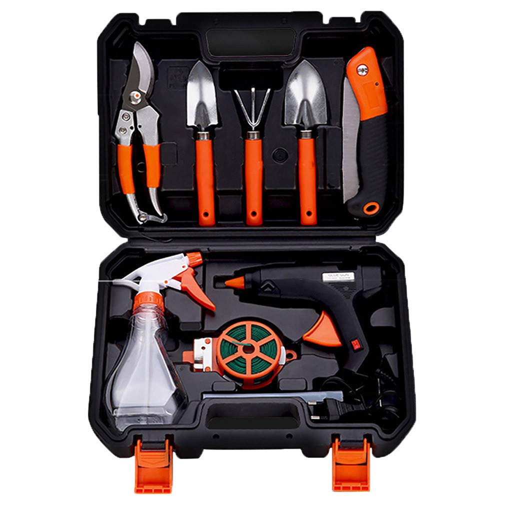 SobeiKre 10-Piece Ergonomic Home Tool Set - Orange for Gardening & Plumbing