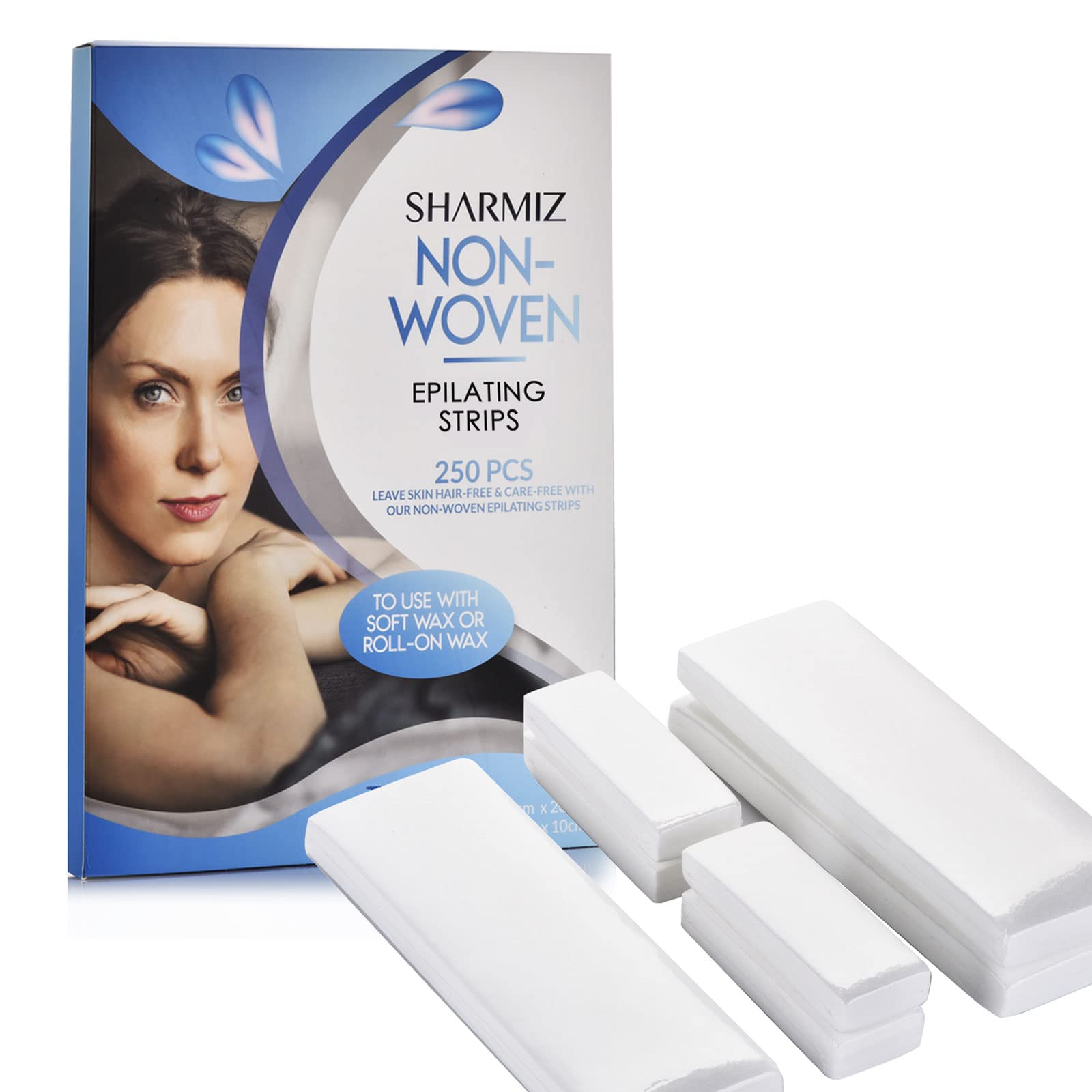 250 Pcs Wax Strips for Hair Removal - Body & Facial Waxing Strips for Smooth Skin | Perfect for Home Use, Salon, Bikini & Leg Hair Removal