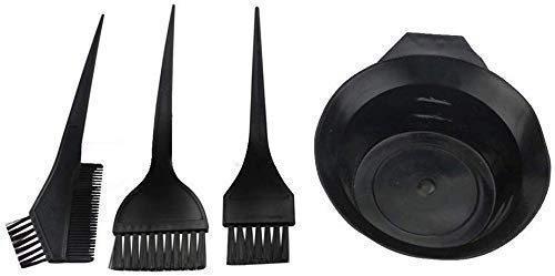 APOEM Professional Hair Dye Kit - 3 Brushes & Mixing Bowl for Salon-Quality Hair Coloring at Home | Perfect for DIY Hair Coloring, Highlights, and Root Touch-Ups (Black, 1-Pack)