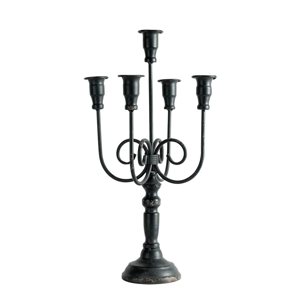 Vintage Nordic Candlestick Holder - Black Metal Candle Stand for Romantic Dinner, Home Decor & Aromatherapy | Perfect for Table Centerpiece, Wedding Decor, and Cozy Ambiance