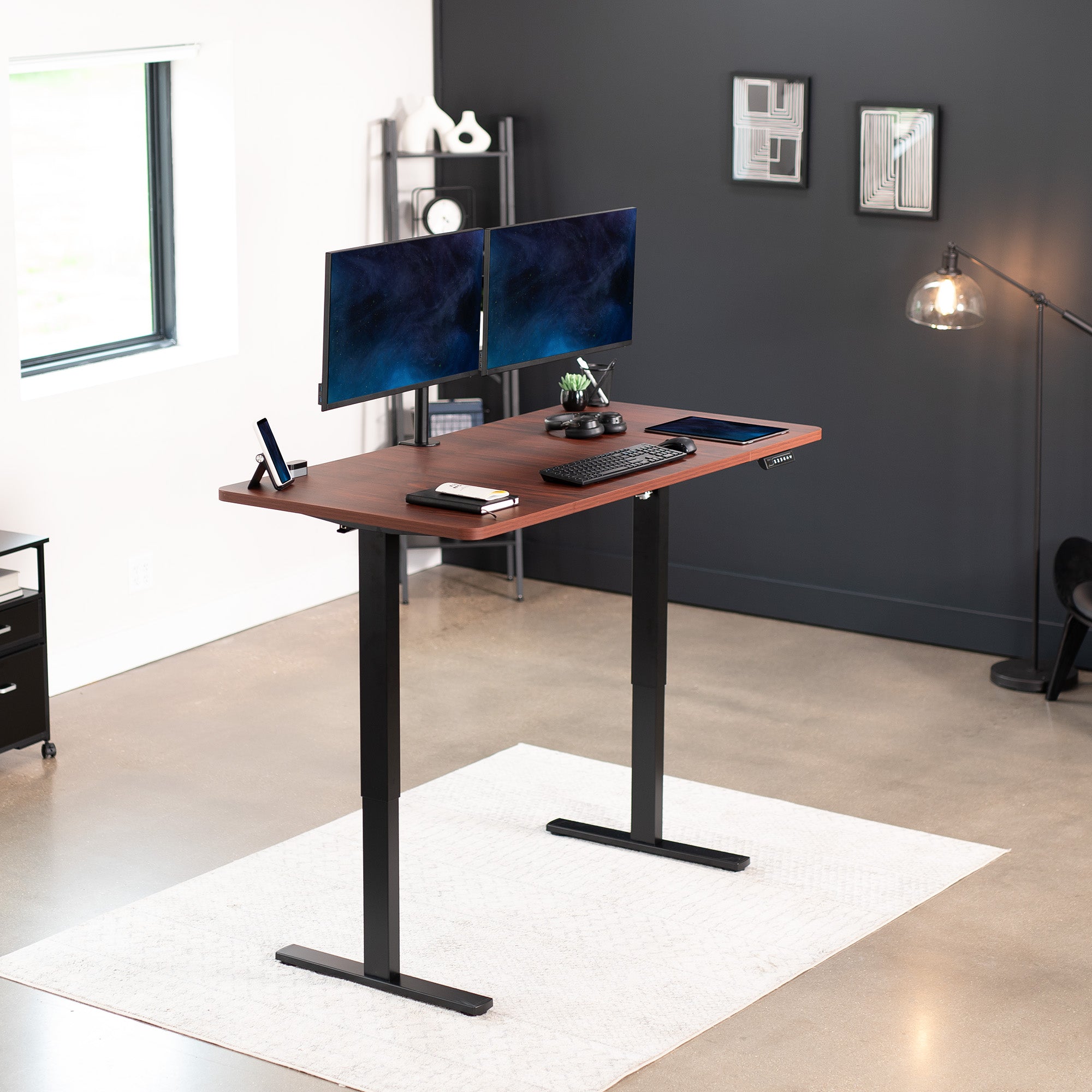 1B Split Top Series Single Motor Electric Standing Desk with Push Button Memory Controller - Perfect for Home Office, Gaming & Study Workspace