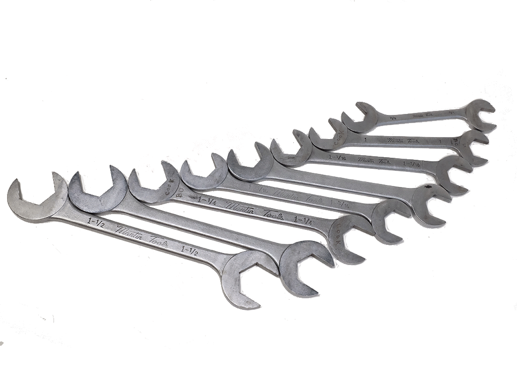 Martin Tools 8-Piece Fractional Open End Wrench Set - SAE Standard Sizes for Automotive Repair, Plumbing & DIY Projects