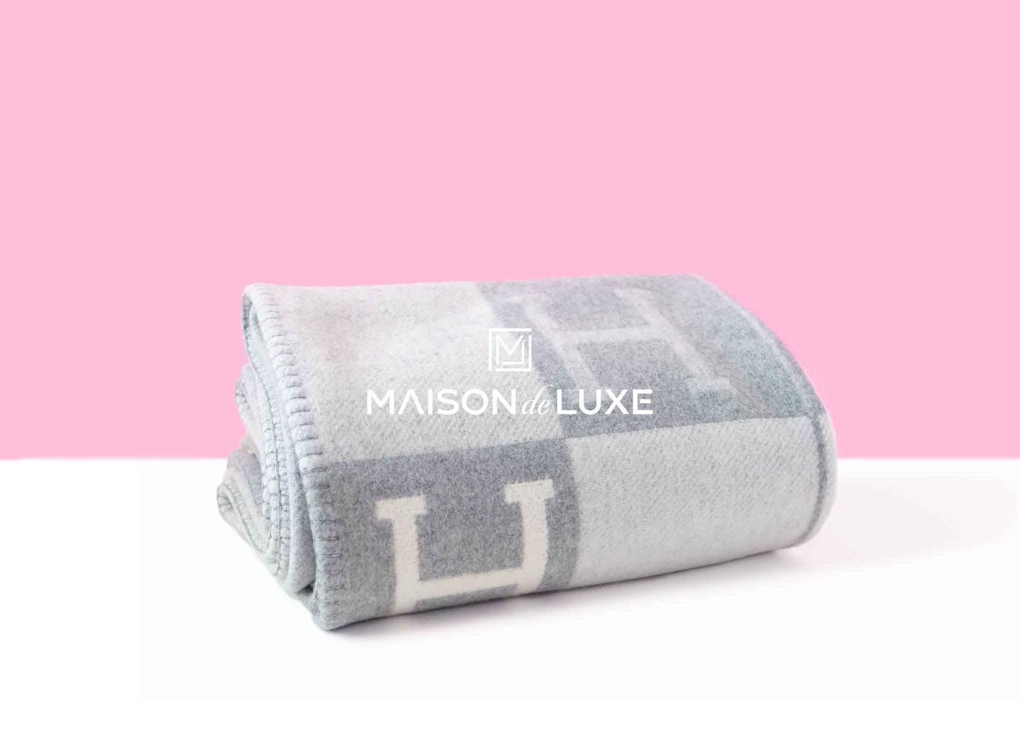 Luxury Hermes Gris Clair Cashmere Avalon III Blanket - Soft & Warm for Home, Office & Travel - Premium Gift for Her & Him