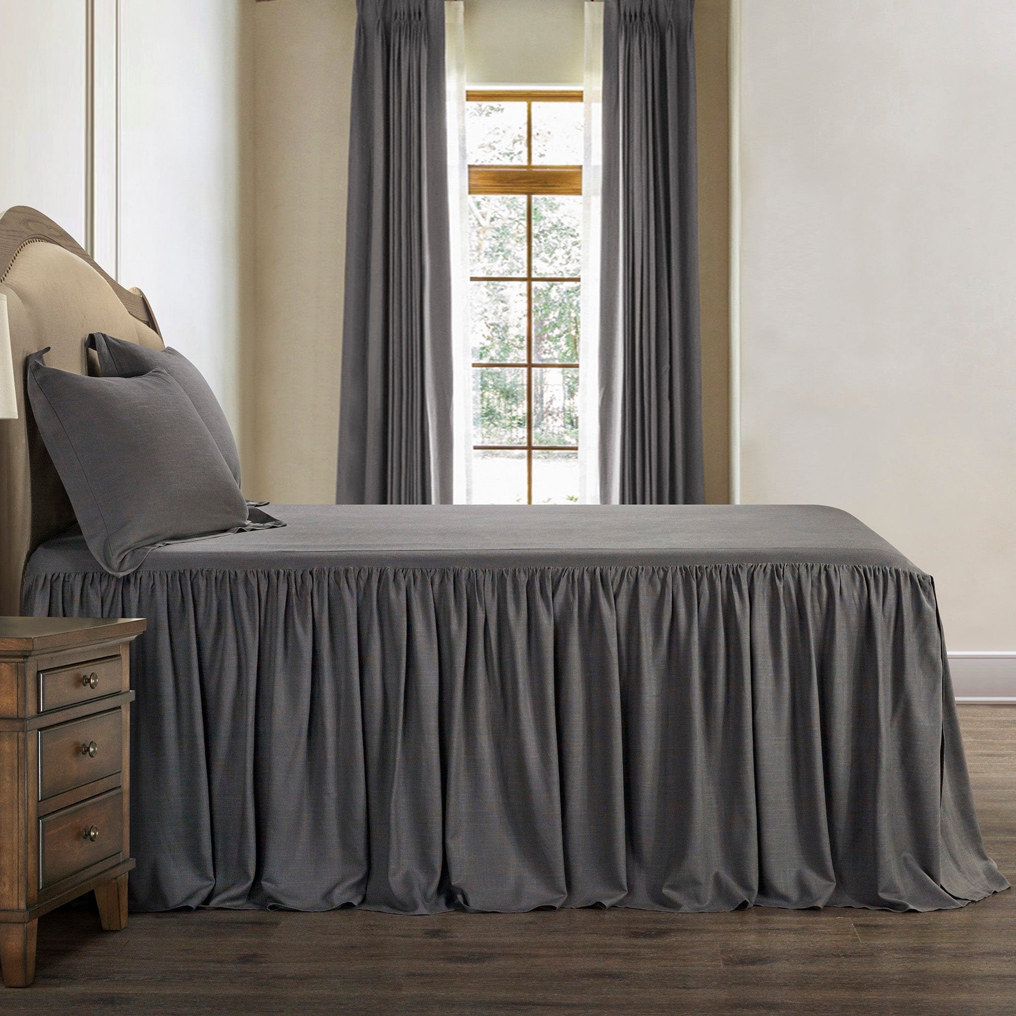 Luna Washed Linen Bedspread Set - Queen Size, Lightweight & Breathable for Summer - Perfect for Bedroom, Guest Room, and Vacation Homes