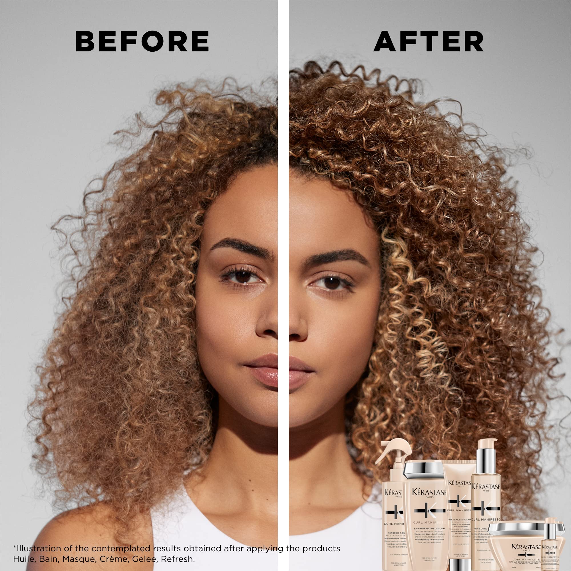 Kerastase Curl Manifesto Hydrating Shampoo and Conditioner Set for Wavy, Curly & Coily Hair | Gentle Cleansing, Frizz Control & Moisture Boost | Salon-Quality Hair Care for Defined, Soft Curls | Perfect for Daily Use & Styling