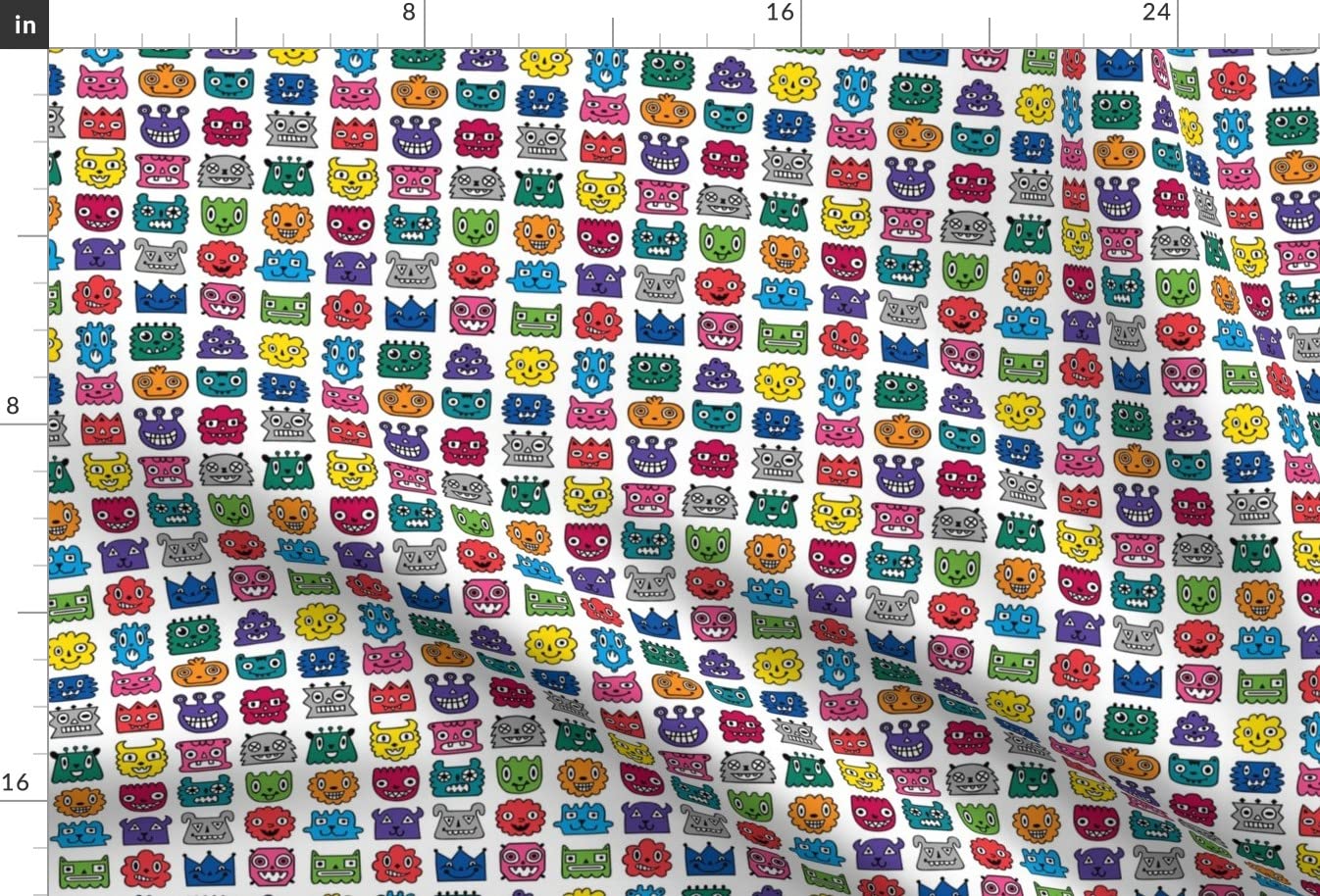 Monster Kids Monsters Printed Upholstery Velvet Fabric - Fat Quarter for Home Decor, Apparel & DIY Projects - Perfect for Curtains, Pillows, Quilts & Crafting