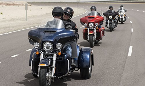 Eagle Lights 7 Inch LED Headlight for Harley Touring Models (Street Glide, Ultra Classic) with Chrome Passing Spot Lamps & Free Adapter Ring - Compatible with 2013 & Older Bikes - Perfect for Night Riding & Enhanced Visibility