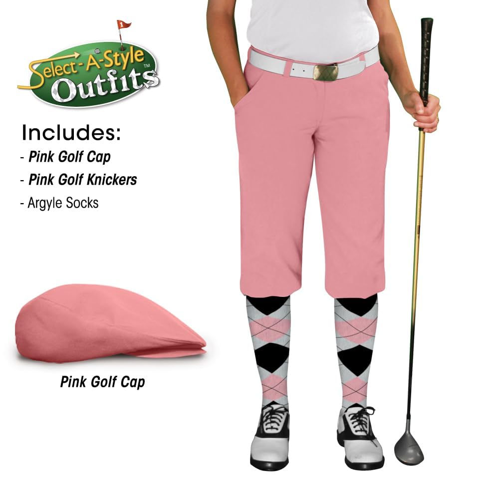 Stylish Ladies Golf Outfit Set with Matching Pink Cap - Perfect for Golfing, Tennis & Outdoor Sports