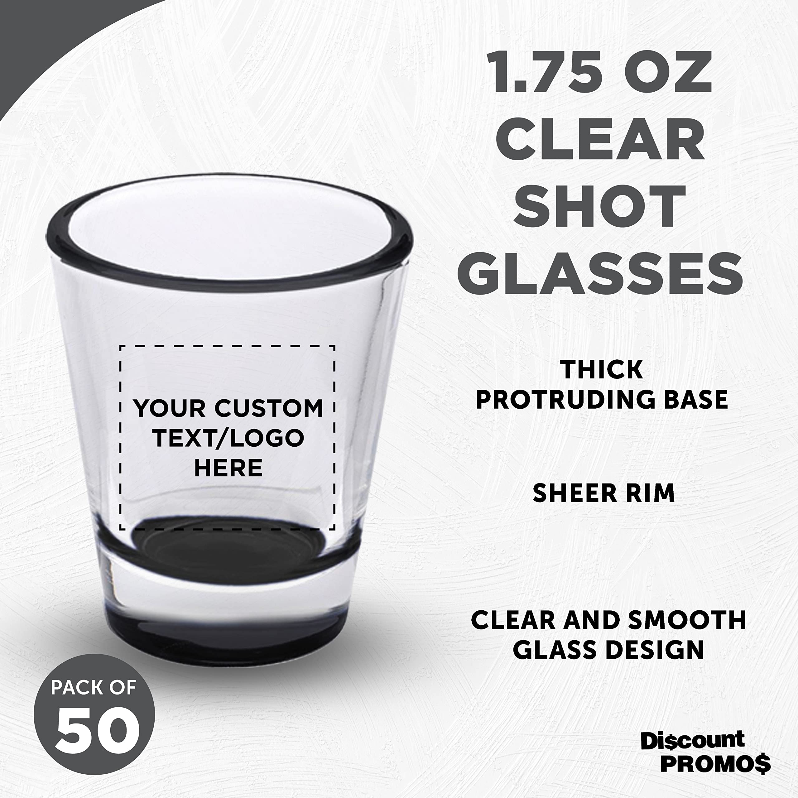 Custom Shot Glasses 1.75 oz (50-Pack) - Personalized Bulk Barware for Weddings, Bachelorette Parties & Events - Black Color Bottom - Perfect for Cocktail Hours, Bridal Showers & Themed Celebrations