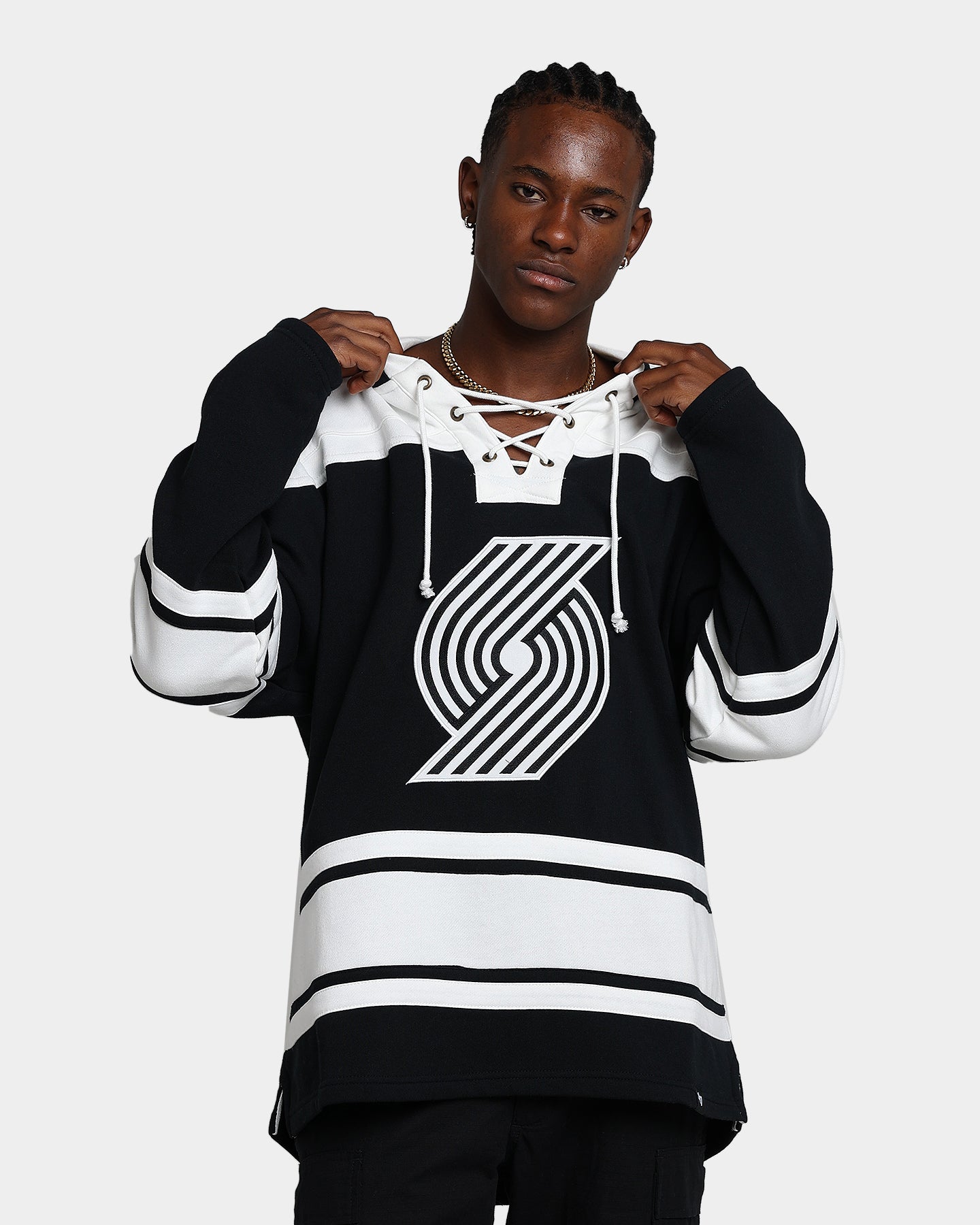 47 Brand Portland Trail Blazers Superior Lacer Hoodie - Men's NBA Pullover Sweatshirt with Adjustable Drawstring for Basketball Fans & Streetwear Fashion