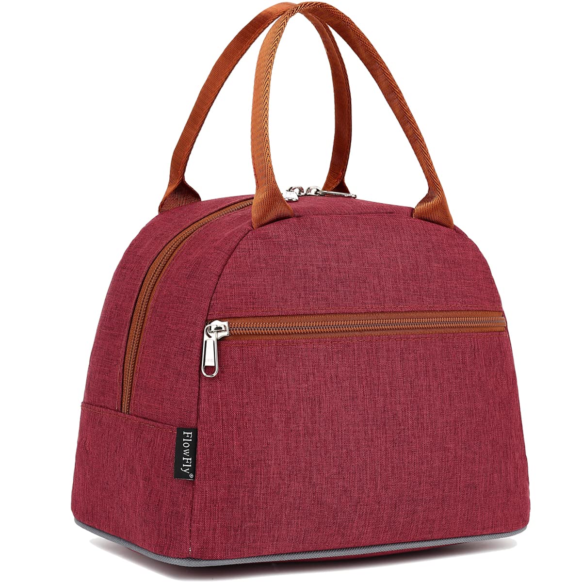 FlowFly Insulated Lunch Cooler Bag for Women & Men - Reusable Tote Lunch Organizer with Handle, Leakproof & Thermal, Perfect for Work, School, Picnics & Outdoor Activities (Red)