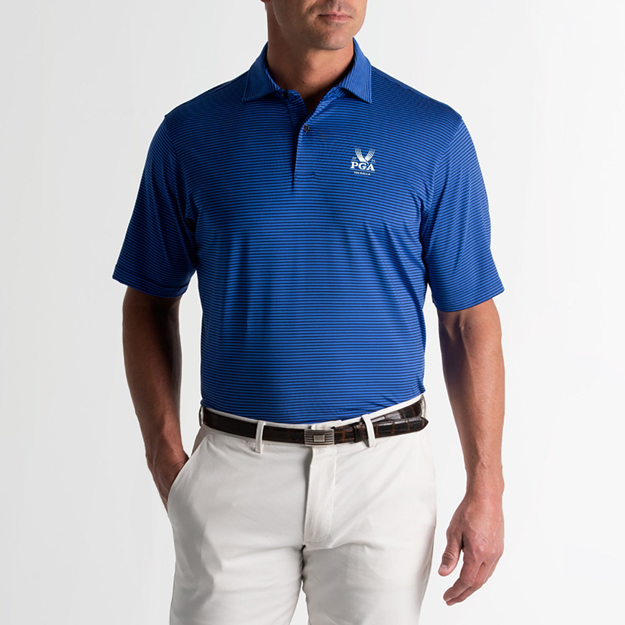 2024 PGA Championship Owens Stripe Tech Polo - Moisture-Wicking Performance Golf Shirt for Men - Perfect for Tournaments & Casual Play