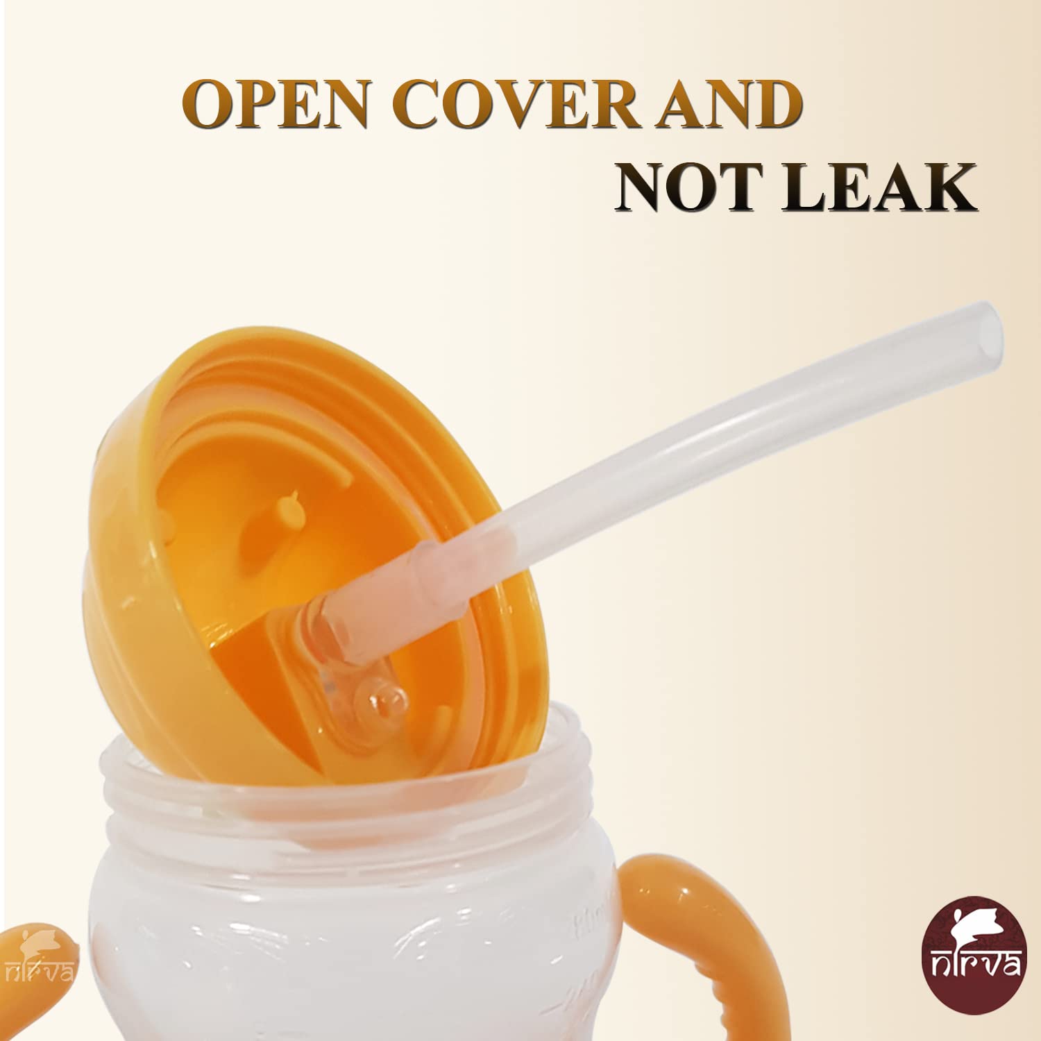 NIRVA Classic Baby Sippy Cup with Easy-Grip Handle - Leak-Proof Spout Water Bottle for Toddlers & Infants (Yellow) | Perfect for Daycare, Travel & On-the-Go Hydration