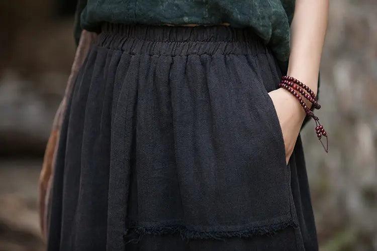 Vintage Green A-Line Maxi Skirt for Women - Retro Beach Skirt with Flowy Design | Perfect for Summer Vacations, Beach Outings, and Boho Fashion Styles