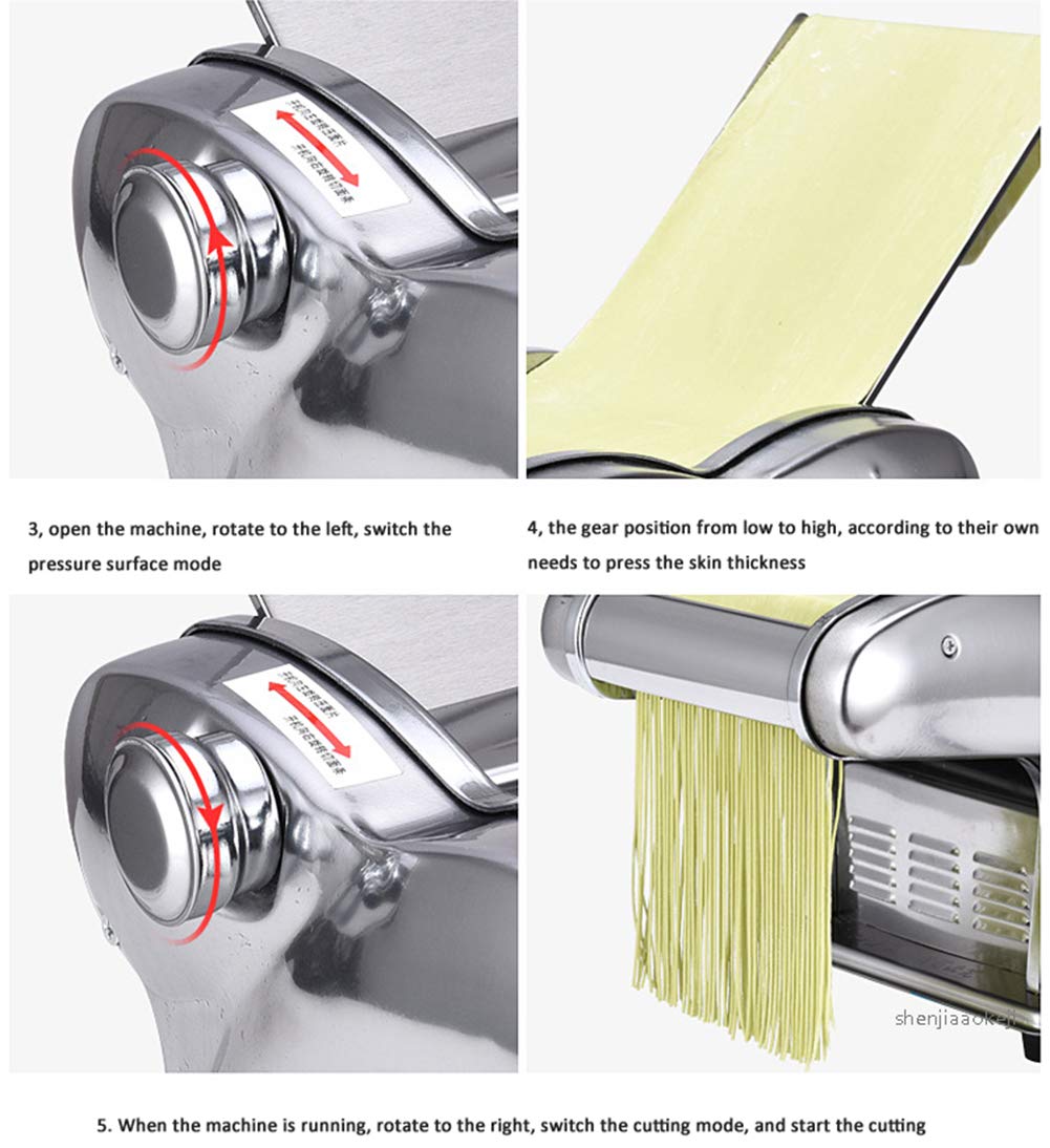 Premium Electric Pasta Maker Machine - 9-Speed Adjustable Thickness (2.5mm/4mm/9mm) with Spaghetti Roller & Hanger - 220V Automatic Noodle Press for Homemade Pasta - Perfect for Italian Cuisine, Family Dinners & Restaurant Use