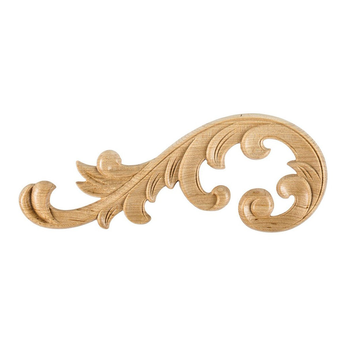 10 5/8 x 1/4 x 4 Cherry Wood Acanthus Applique - Decorative Wood Carving for Furniture, Cabinets & Home Décor - Perfect for DIY Projects & Interior Design