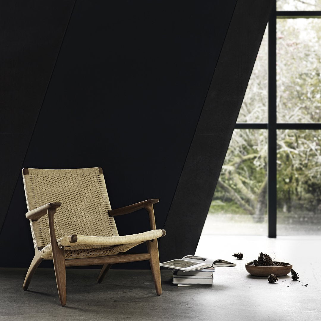 Hans Wegner CH25 Easy Chair - Mid-Century Modern Lounge Chair for Living Room, Office & Reading Nook - Premium Teak Wood & Paper Cord Design
