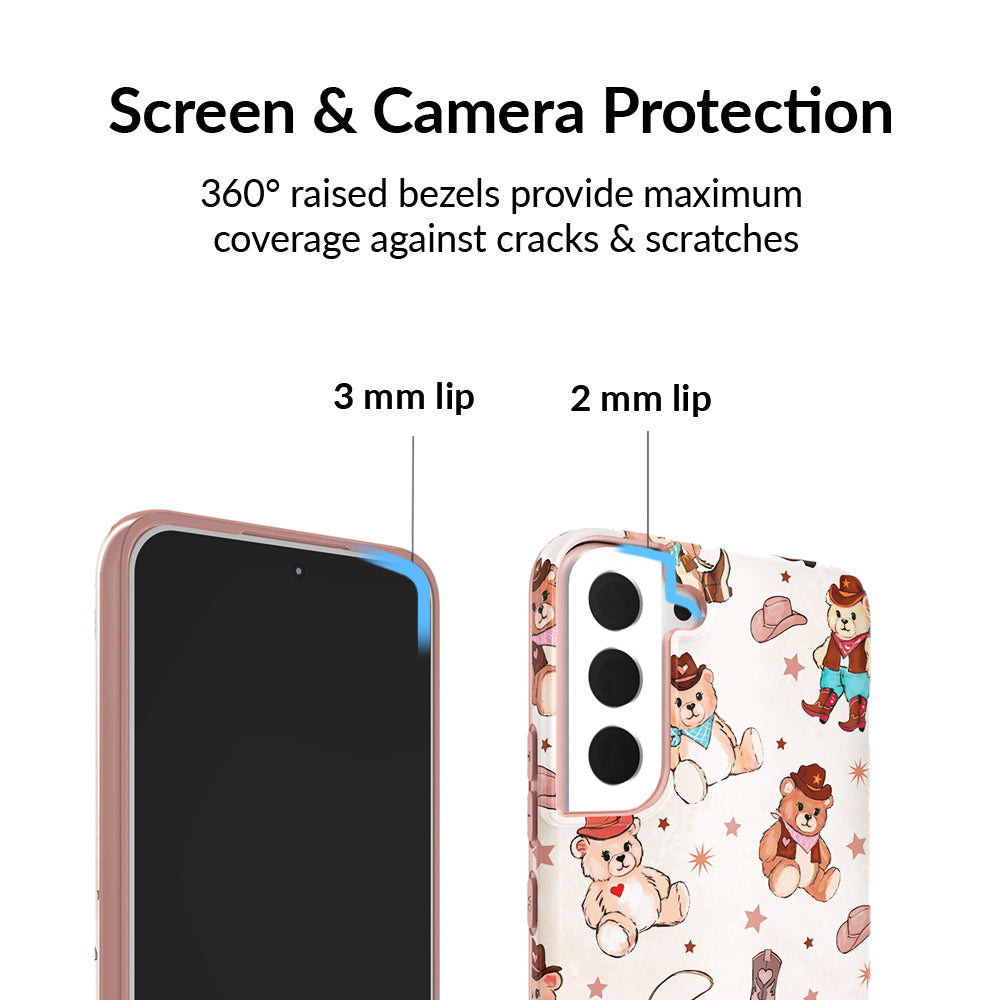 Trendy Cowboy Teddy Bear Samsung Phone Case - Durable Protective Cover for Samsung Galaxy S21/S20/Note 20 - Perfect for Western Lovers & Country Music Fans