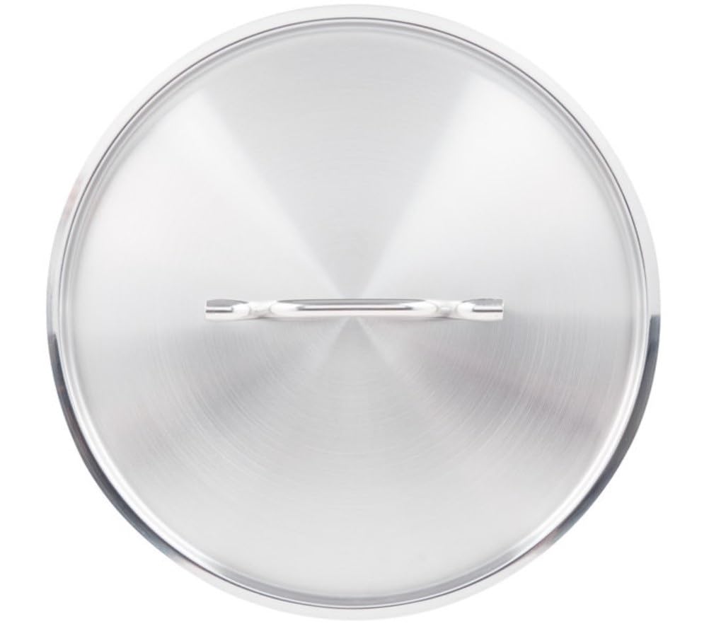 Soro Essentials 25 Quart Stainless Steel Brazier Pot with Lid - Encapsulated Base, Riveted Handles - Perfect for Roasting, Sauteing, Searing, Pan Frying - Ideal for Home Kitchen & Restaurant Use