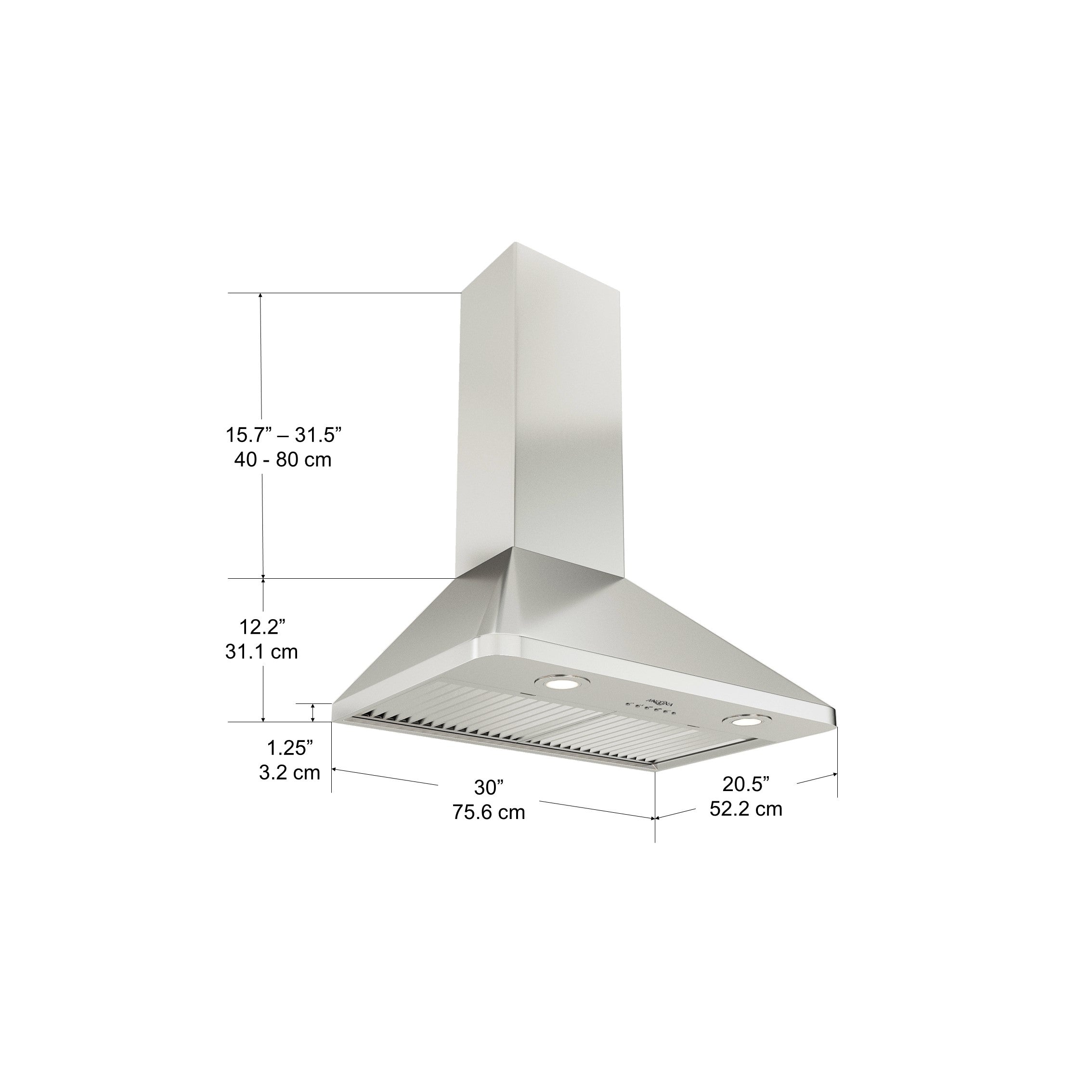 WPR630 30-Inch Under Cabinet Range Hood with LED Lights - Powerful 600 CFM Stainless Steel Kitchen Vent Hood for Smoke & Odor Removal - Perfect for Home Cooking, Grilling, and Deep Frying
