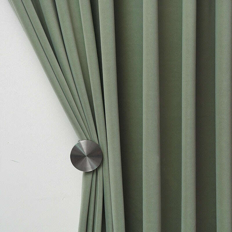 Luxury Plush Velvet Curtains - Cream & Green Blackout Drapes for Living Room & Bedroom | Soft Thermal Insulated Window Treatments for Home Decor
