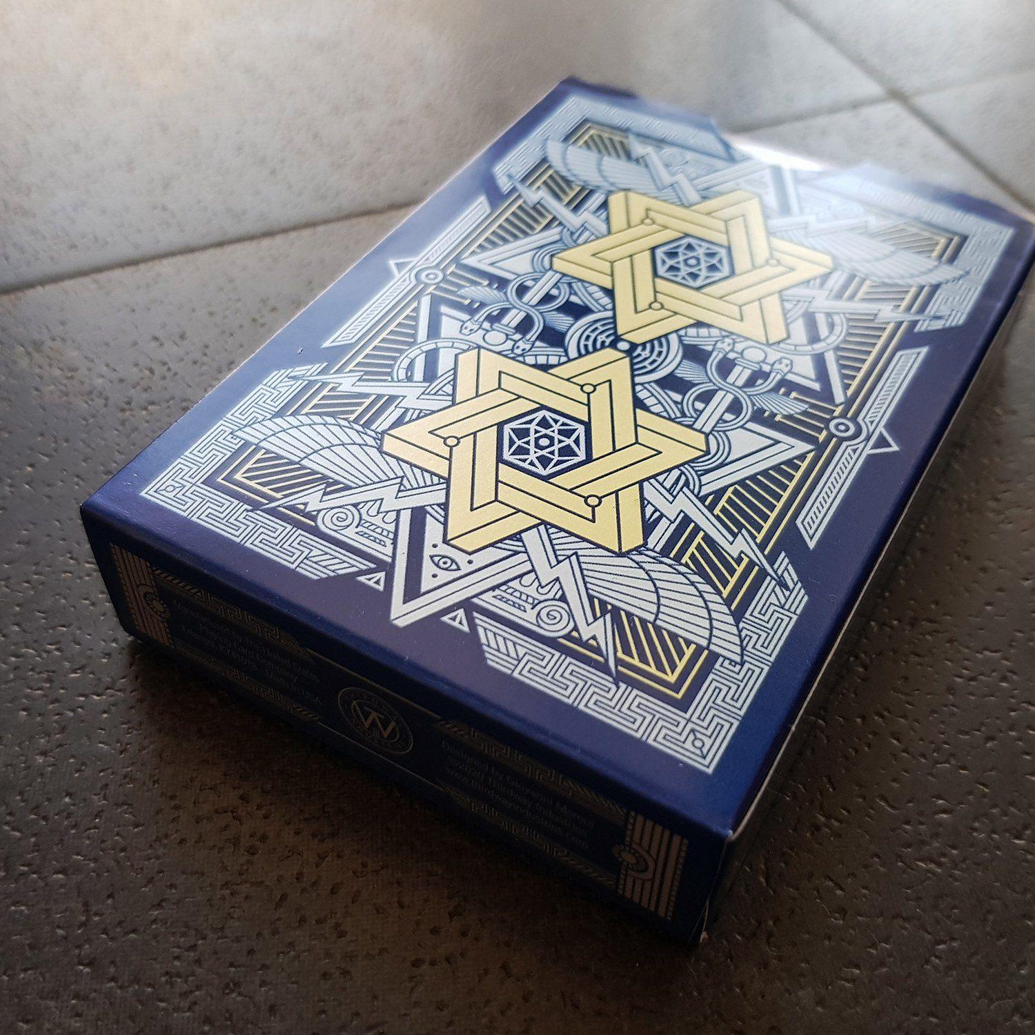 Premium Pantheon Azure Playing Cards - Elegant Blue Deck for Poker, Magic Tricks & Cardistry | Perfect for Game Nights, Professional Performances & Collectors