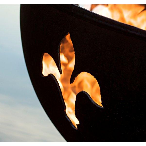 Fleur de Lis Fire Pit - Outdoor Cast Iron Fire Bowl for Patio, Garden, Backyard - Decorative & Functional Fireplace for Camping, Bonfires, and Gatherings